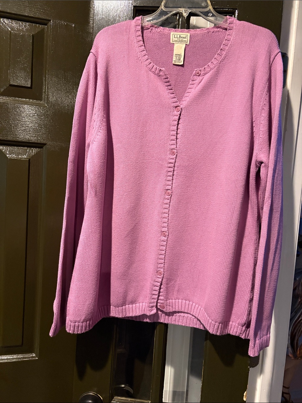 L.L. Bean Pink Button-Front Women's Cardigan
